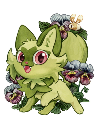 Sprigatito + Pansies