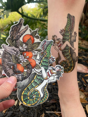 Gator pair of Temporary Tattoos