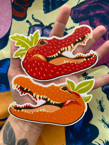 Two fruit gator stickers