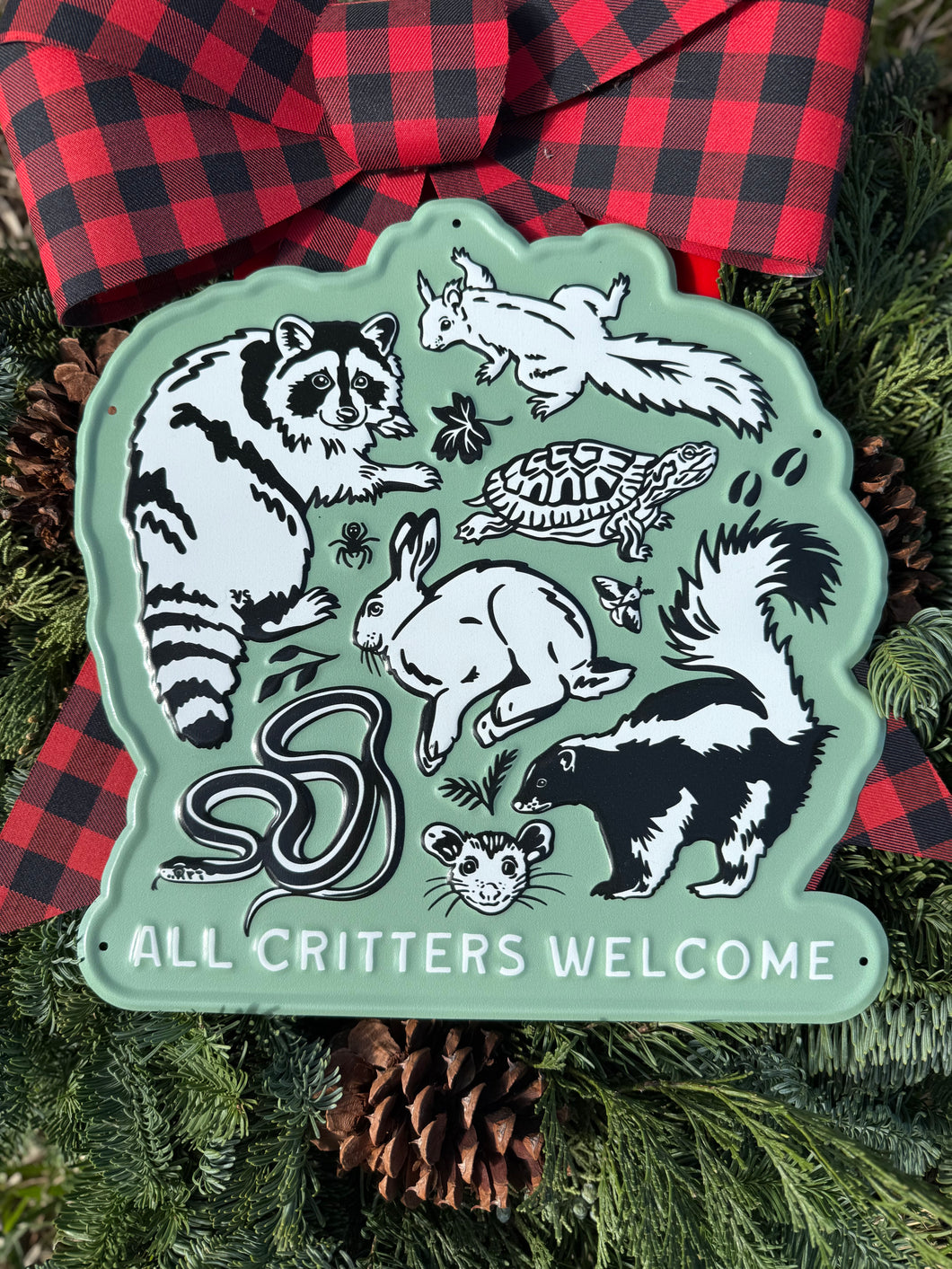 All Critters Welcome Tin Sign
