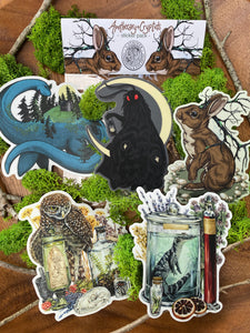 Cryptids & Apothecary - sticker pack of 5