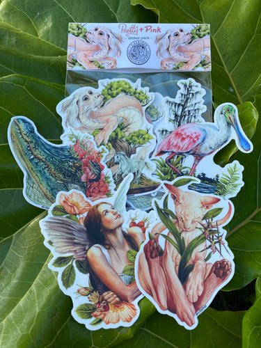 Pretty + Pink- sticker pack of five