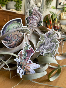 Hog nose, bee, squirrel and frog sticker set