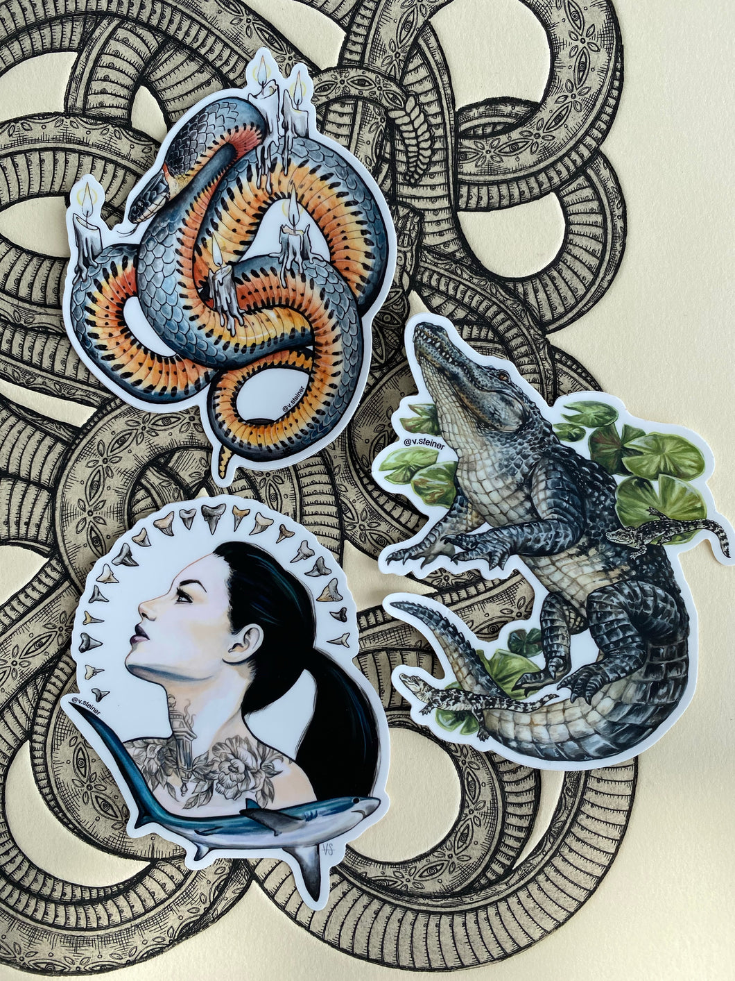Pack of stickers - gator, collector + ringneck